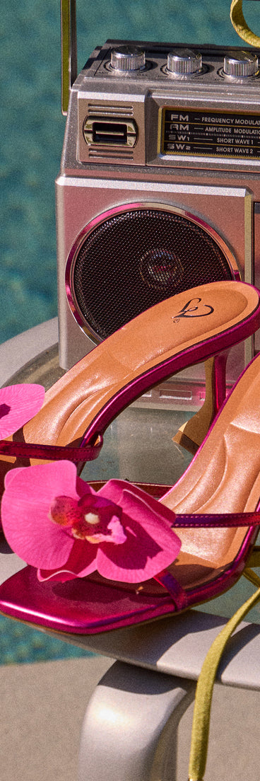 Poolside Playlist Tropical Flower Heels