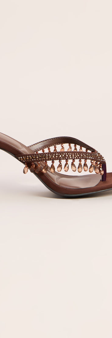 Glam on the Go Beaded Thong Mules