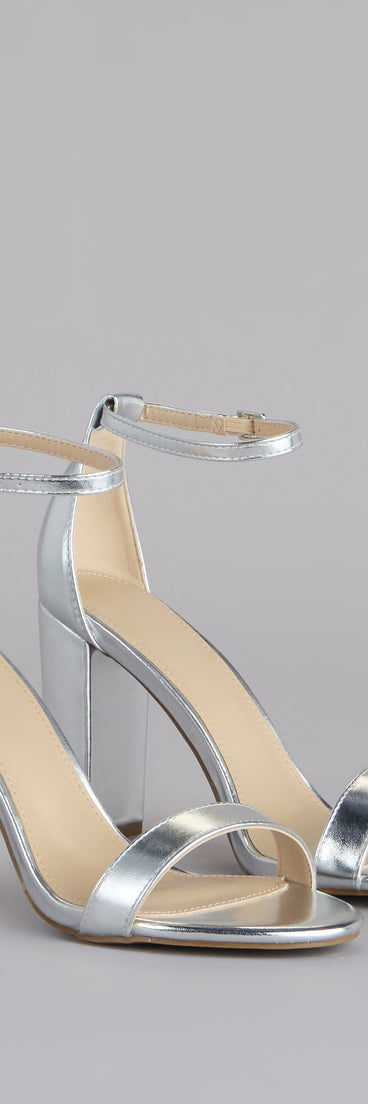 Shine On Cue Metallic Block Heels