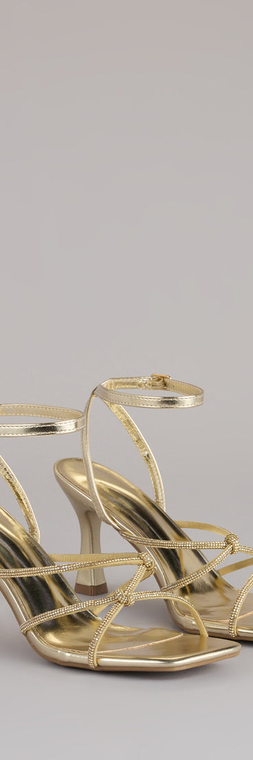RSVP Ready Rhinestone Knot Strappy Heels