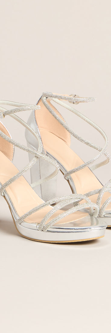 Going Out Rhinestone Platform Heels