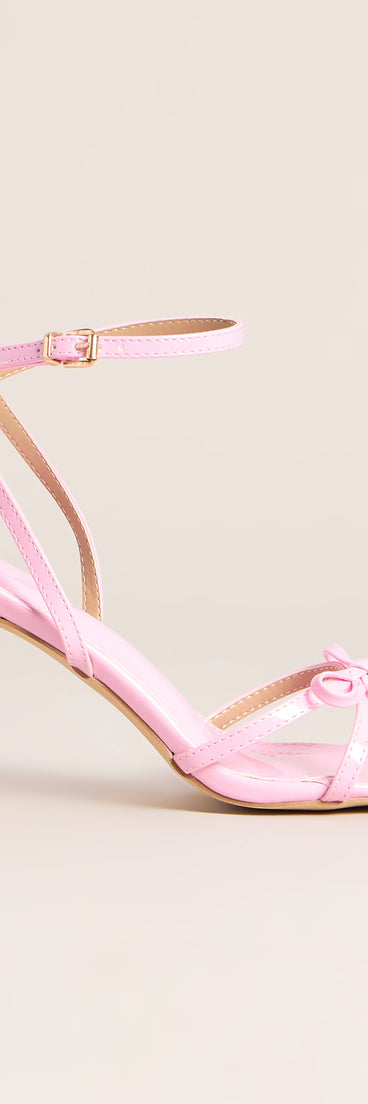 Glossy Glam Bow Strap Stiletto Heels