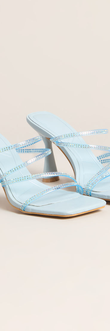 All Eyes Strappy Rhinestone Mules