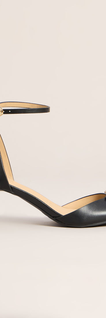 Sleek Little Buckle Kitten Heels