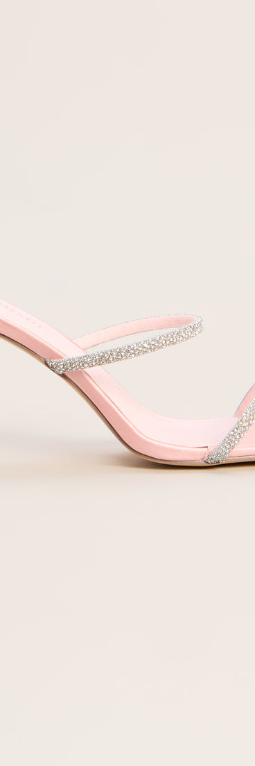 Glimmer Glimmer Rhinestone Satin Mules