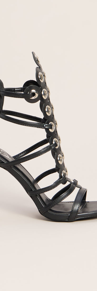 Hard Launch Grommet Stiletto Heels