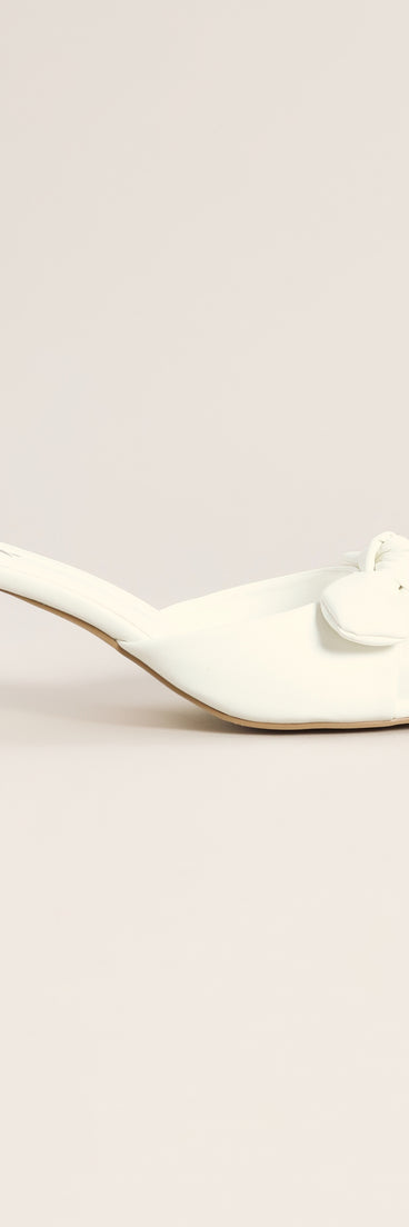 Sweet on You Bow Detail Kitten Heel Mules