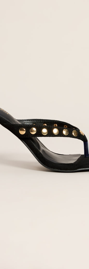 Studded Agenda Thong Mules