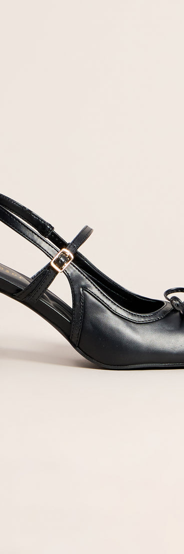 En Pointe Bow Slingback Heels