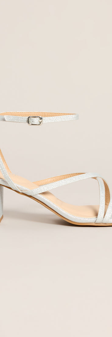 Step Out And Shine Glitter Block Heels