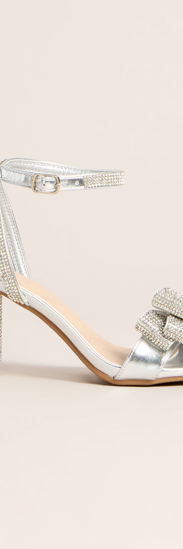 Pretty In Sparkle Rhinestone Bow Heels