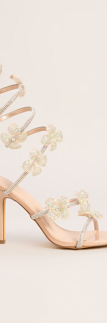 Sparkling Blooms Flower Spiral Heels