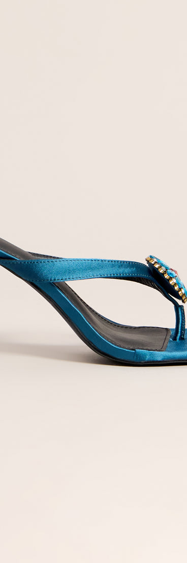 One Of A Kind Satin Thong Mules