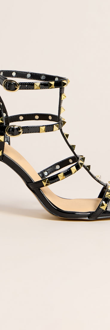 Front Row Finish Studded Stiletto Heels