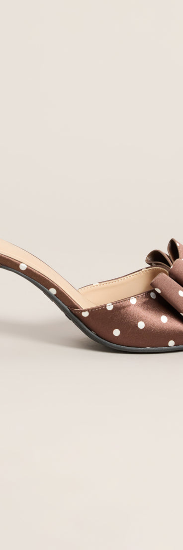 Poised Step Polka Dot Bow Mules