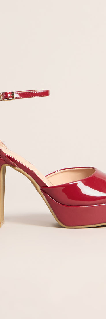 Gloss Boss Patent Platform Block Heels