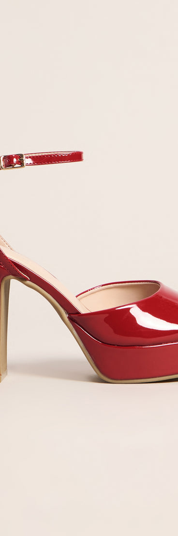 Gloss Boss Patent Platform Block Heels