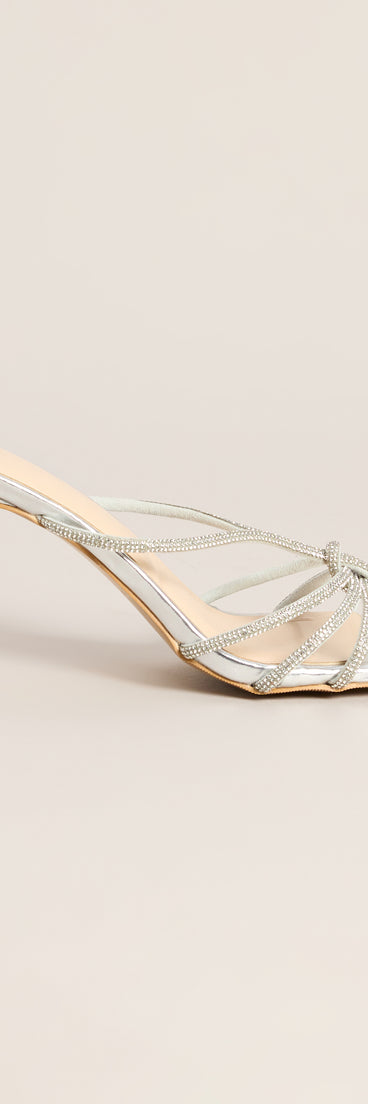 Tie The Look Rhinestone Stiletto Mules