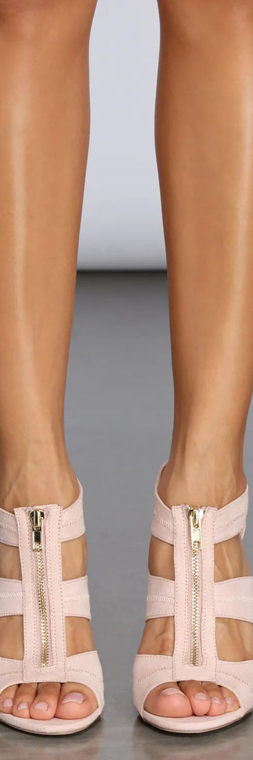 Triple Row Caged Block Heels