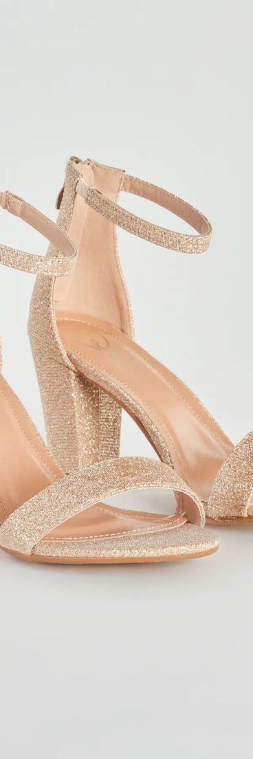 Sparkle Step Glitter Lurex Block Heels