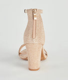Sparkle Step Glitter Lurex Block Heels