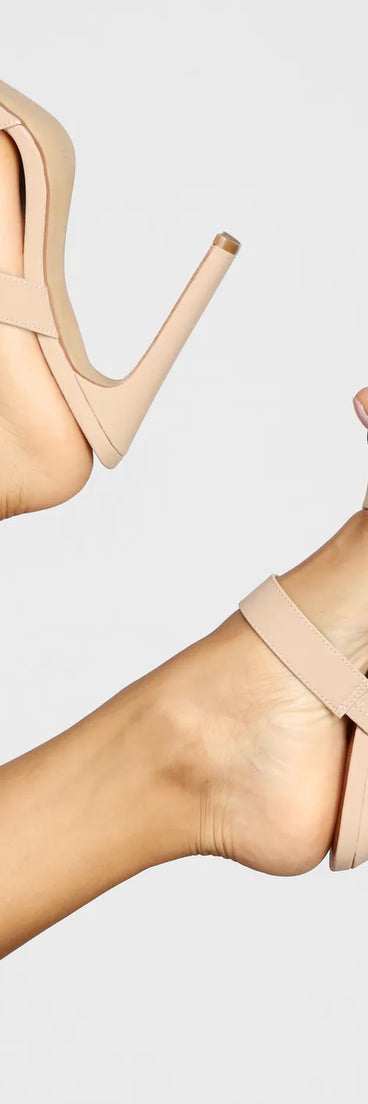 Double Band Faux Nubuck Heels