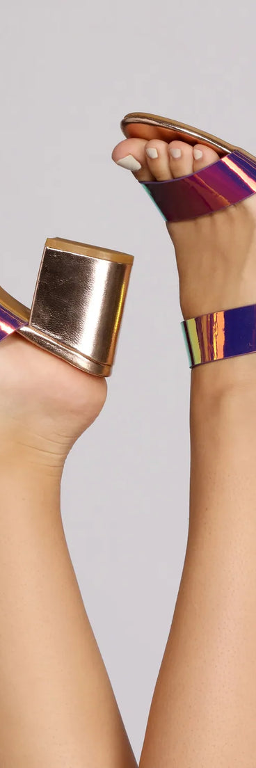 Chic Clear Banded Mules