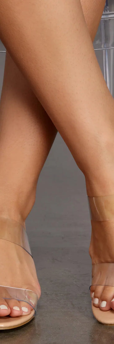 Chic Clear Banded Mules
