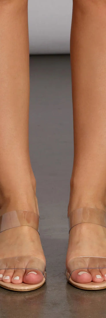 Chic Clear Banded Mules