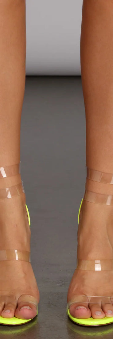 Buckled In Neon Stiletto Heels
