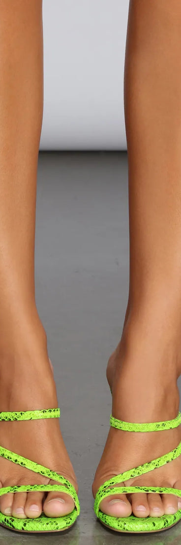 Neon Drama Strappy Mules