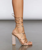Lace-Up And Light Up Rhinestone Heels