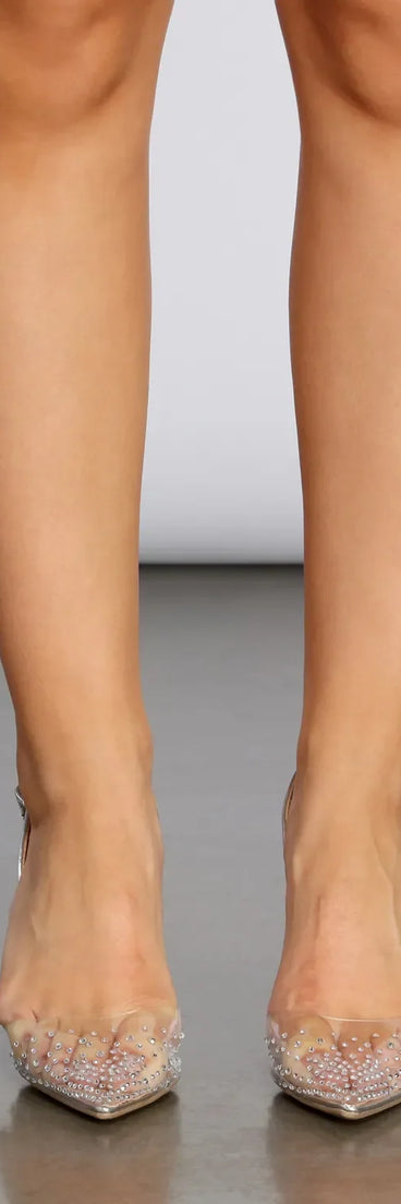 Clear As Day Rhinestone Pumps