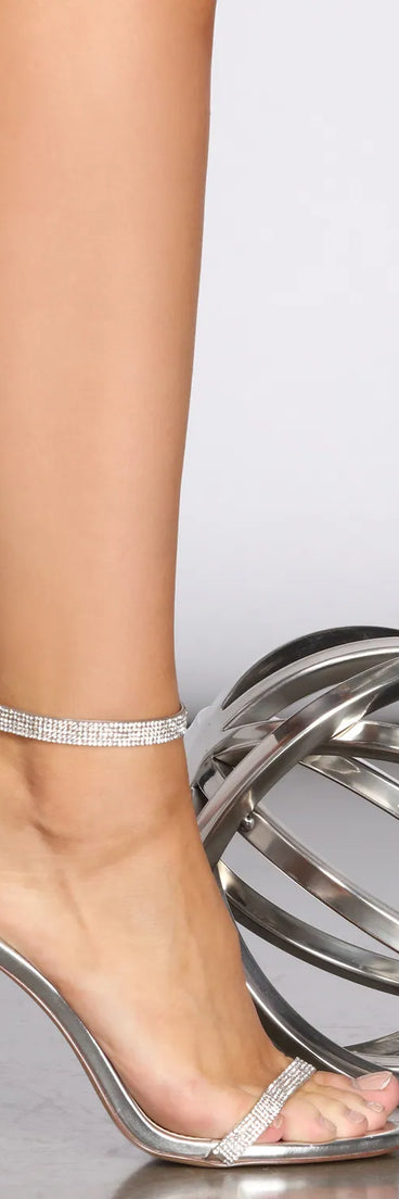 Make It Sparkle Chrome Rhinestone Heels
