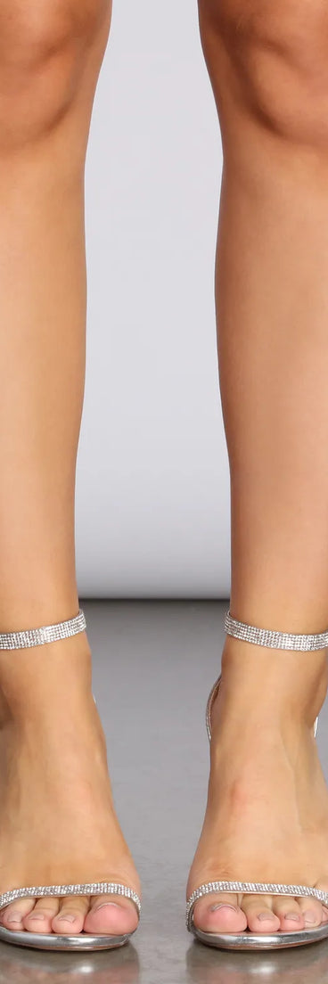Make It Sparkle Chrome Rhinestone Heels