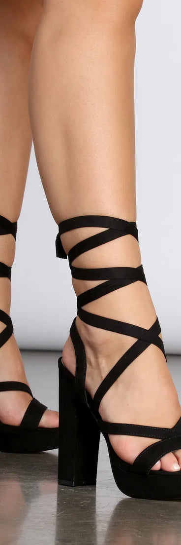 Laced Up Darling Platform Heels