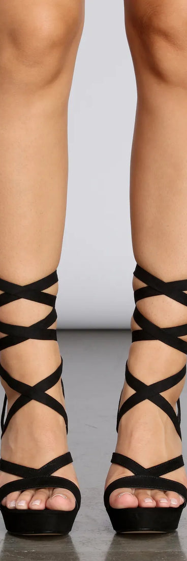 Laced Up Darling Platform Heels