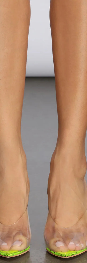 Azalea Wang Neon Snake Clear Mules