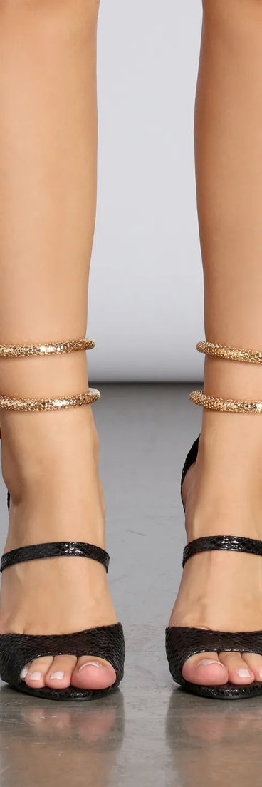 Azalea Wang Snake Charmer Stiletto Heels