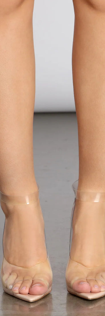 Doing Me Clear Wedge Pumps