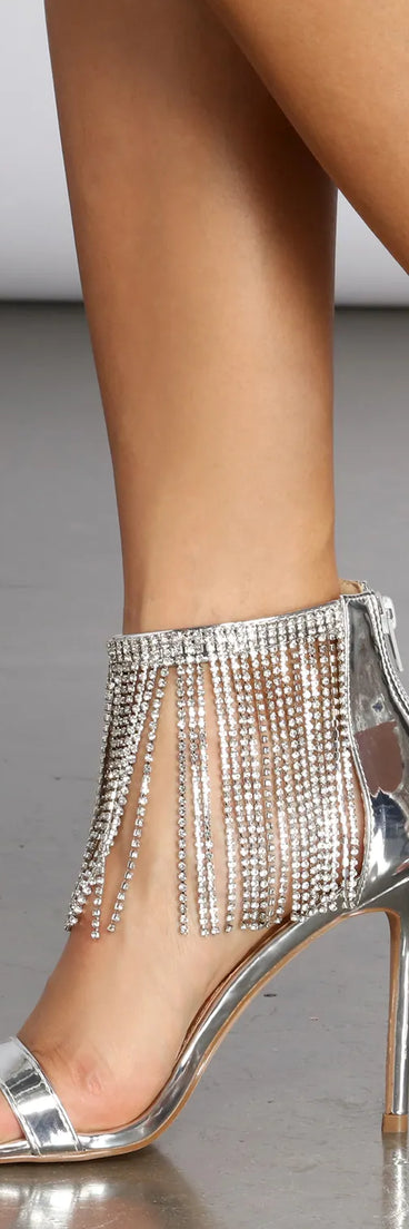 Everything And More Rhinestone Fringe Stiletto Heels