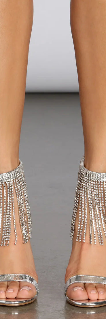 Everything And More Rhinestone Fringe Stiletto Heels