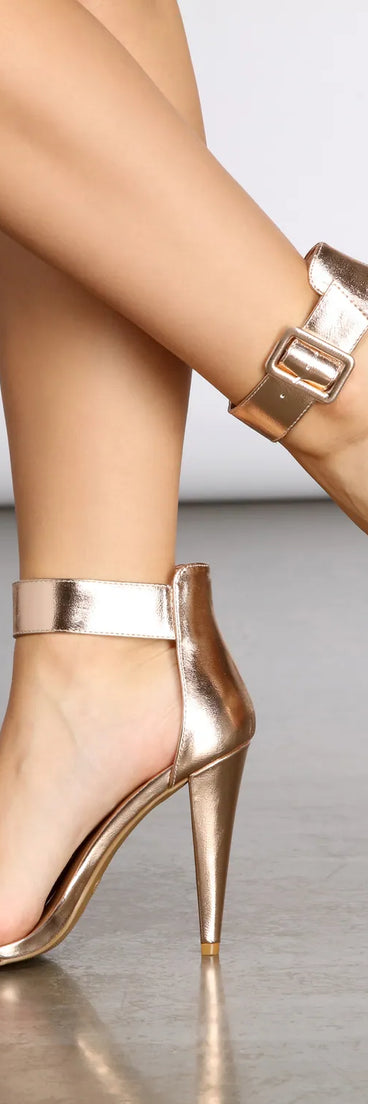 Don't Stop The Music Chrome Stiletto Heels