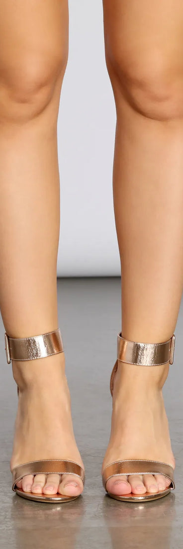 Don't Stop The Music Chrome Stiletto Heels