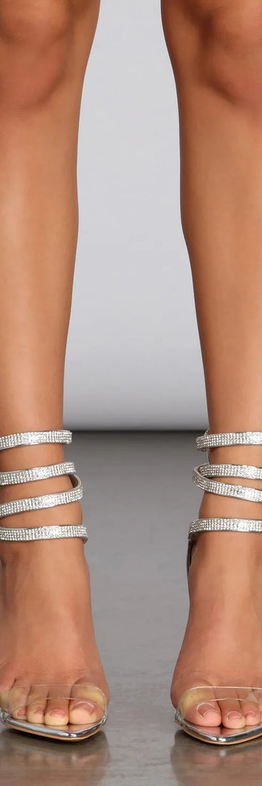 So Fine In Rhinestone Strappy Heels