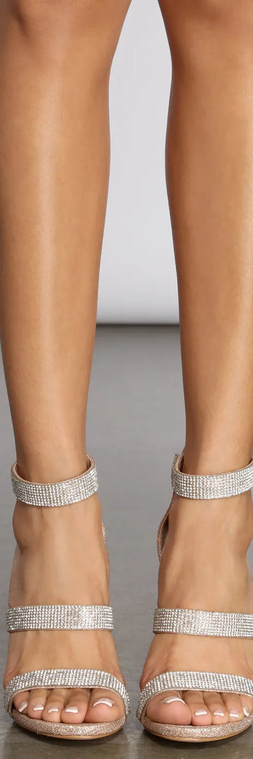 Glitz And Glam Rhinestone + Glitter Block Heels