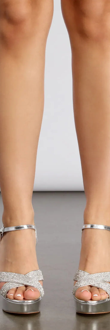 Bling Forever Platform Rhinestone Heels