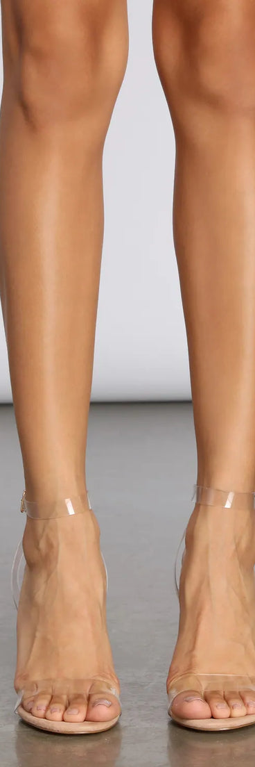 Clearly The One Lucite Block Heels