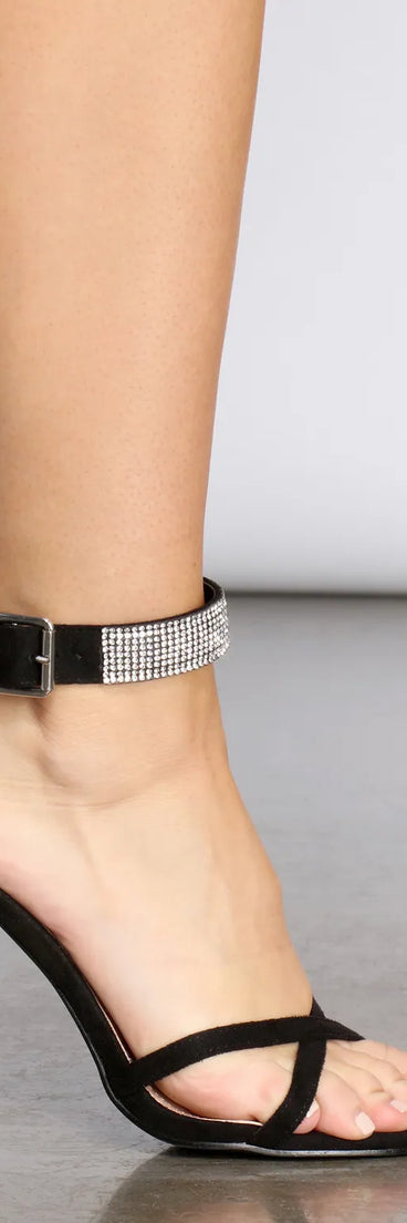 There You Go Rhinestone Block Heels