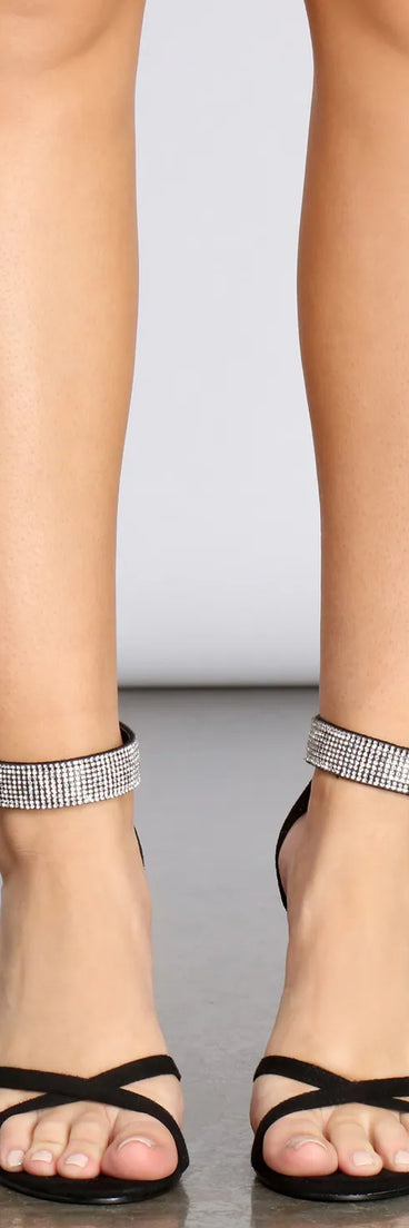 There You Go Rhinestone Block Heels